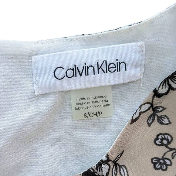 NWOT Calvin Klein Suit Separates sleeveless flowy blouse floral patchwork - Picture 4 of 13